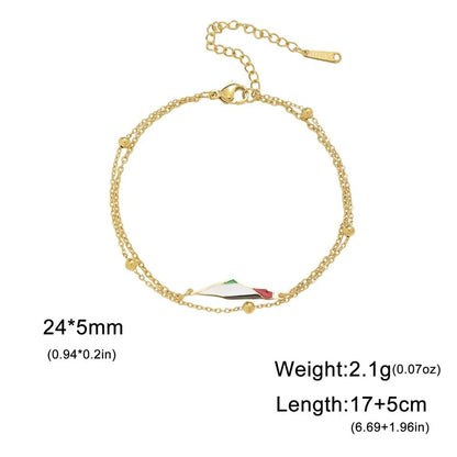 Gold Double Strand Palestine Flag Bracelet