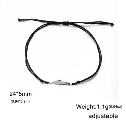Dainty Black & Silver  Enamel Palestine Strand Bracelet