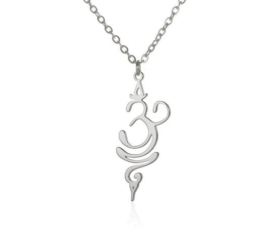 Silver Enigma Aum Necklace