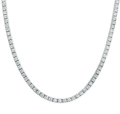 Silver 2mm Moissanite Tennis Necklace