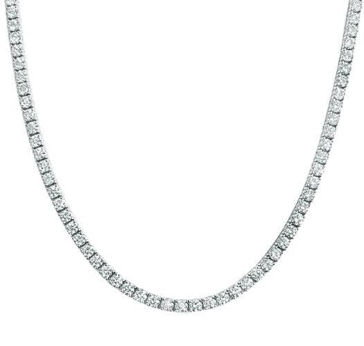 Silver 2mm Moissanite Tennis Necklace