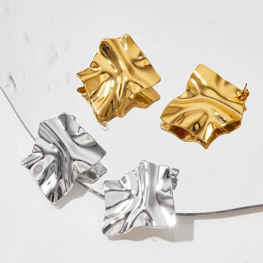Geometric Fold Earring (Gold, Silver)