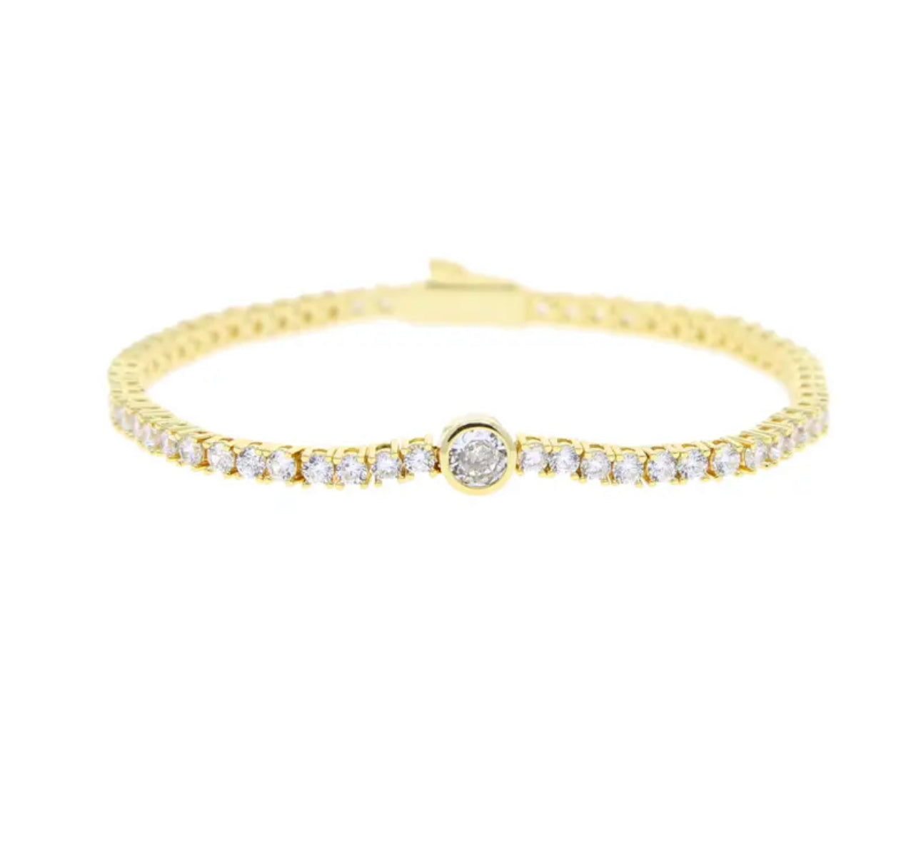 Gold Sophistica Brilliant Cut Tennis Bracelet