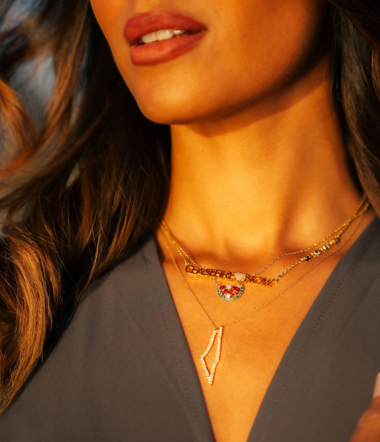 Watermelon Sparkle Set (Necklace & Earring)