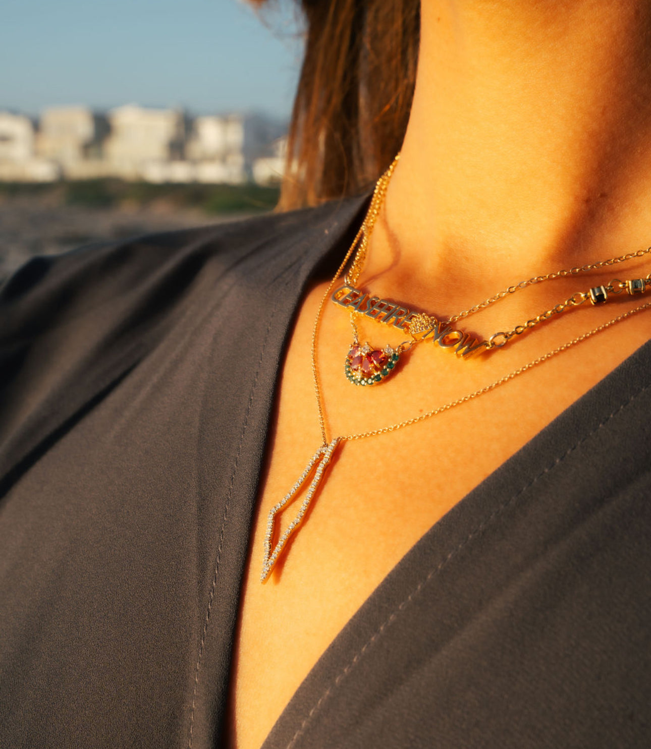 Watermelon Sparkle Set (Necklace & Earring)