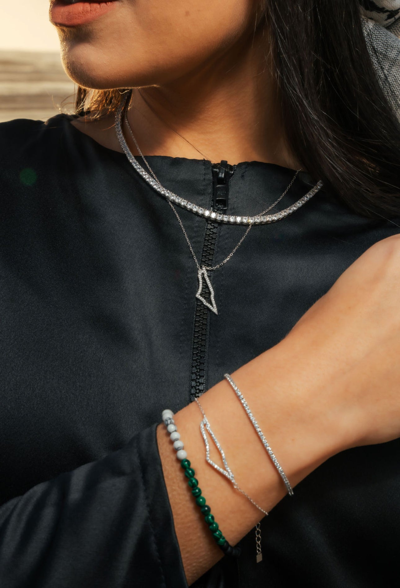 Silver Pave Palestine NSCD Necklace (925)
