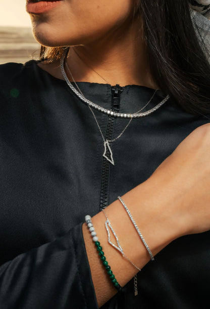 Silver Pave Palestine NSCD Necklace (925)
