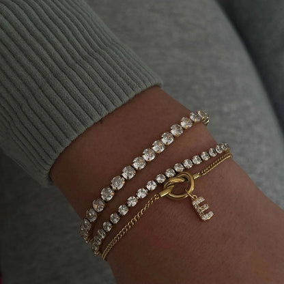 Gold Infinity Knot Initial Bracelet & Necklace  (S.Steel)