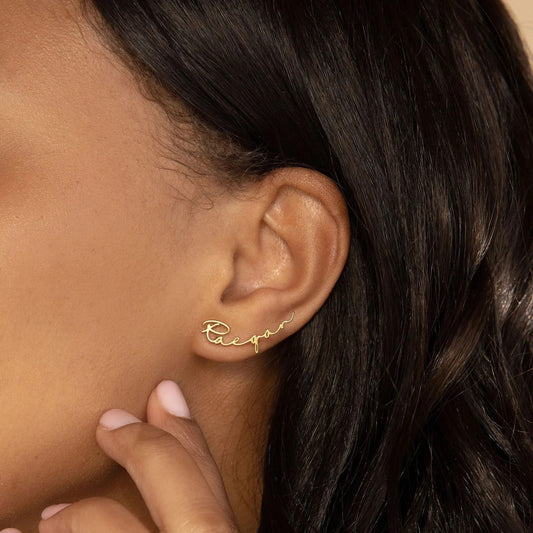 Gold Elite Personalised Earring