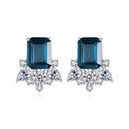 Simulated Sapphire Luxe Earring