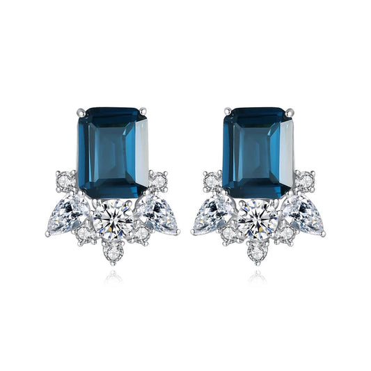Simulated Sapphire Luxe Earring