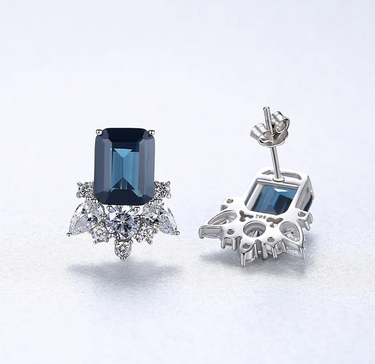 Simulated Sapphire Luxe Earring