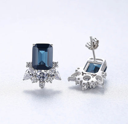 Simulated Sapphire Luxe Earring
