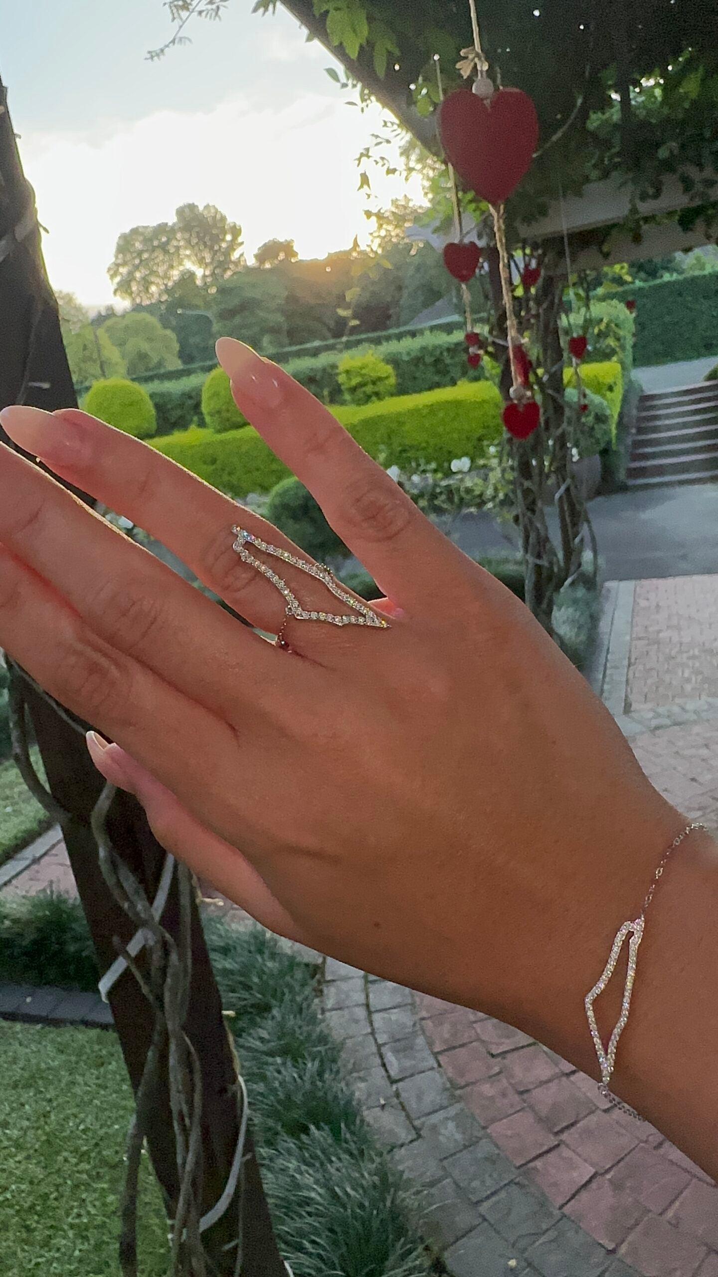 Silver Pave NSCD Palestine Ring (925, Adjustable)