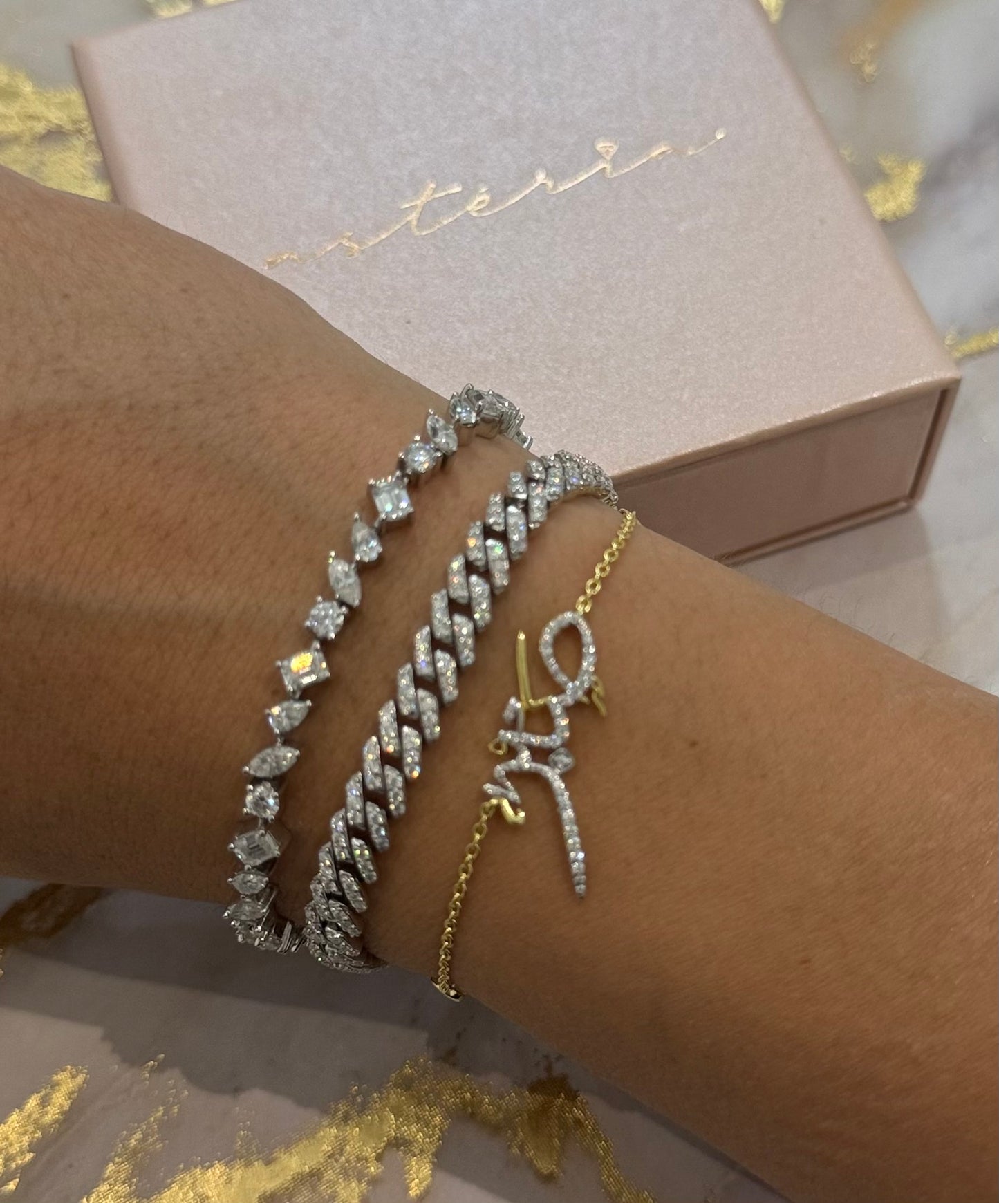 Gold Two Tone Sabr NSCD Bracelet (925, 18k Vermeil)