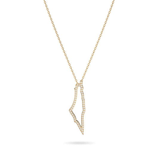 Gold Pave Palestine NSCD Necklace (925)