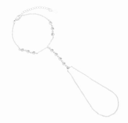 So In Love Heart Bezel Hand Chain (Gold & Silver)