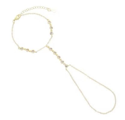 So In Love Heart Bezel Hand Chain (Gold & Silver)