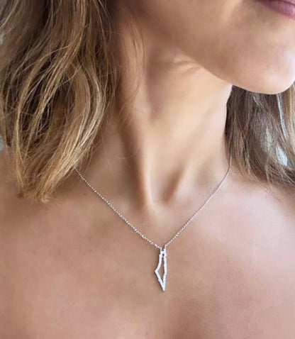 Silver Pave Palestine NSCD Necklace (925)