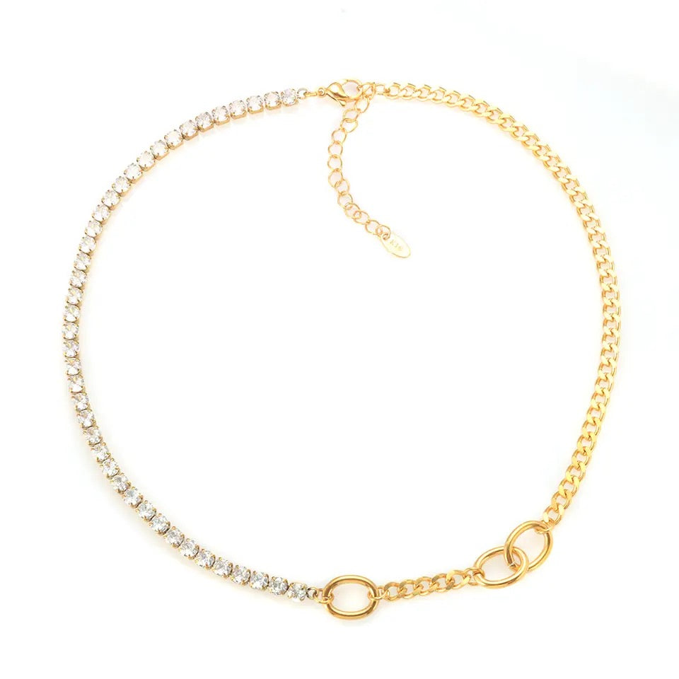 Gold Lumi Luxe Tennis Steel Necklace