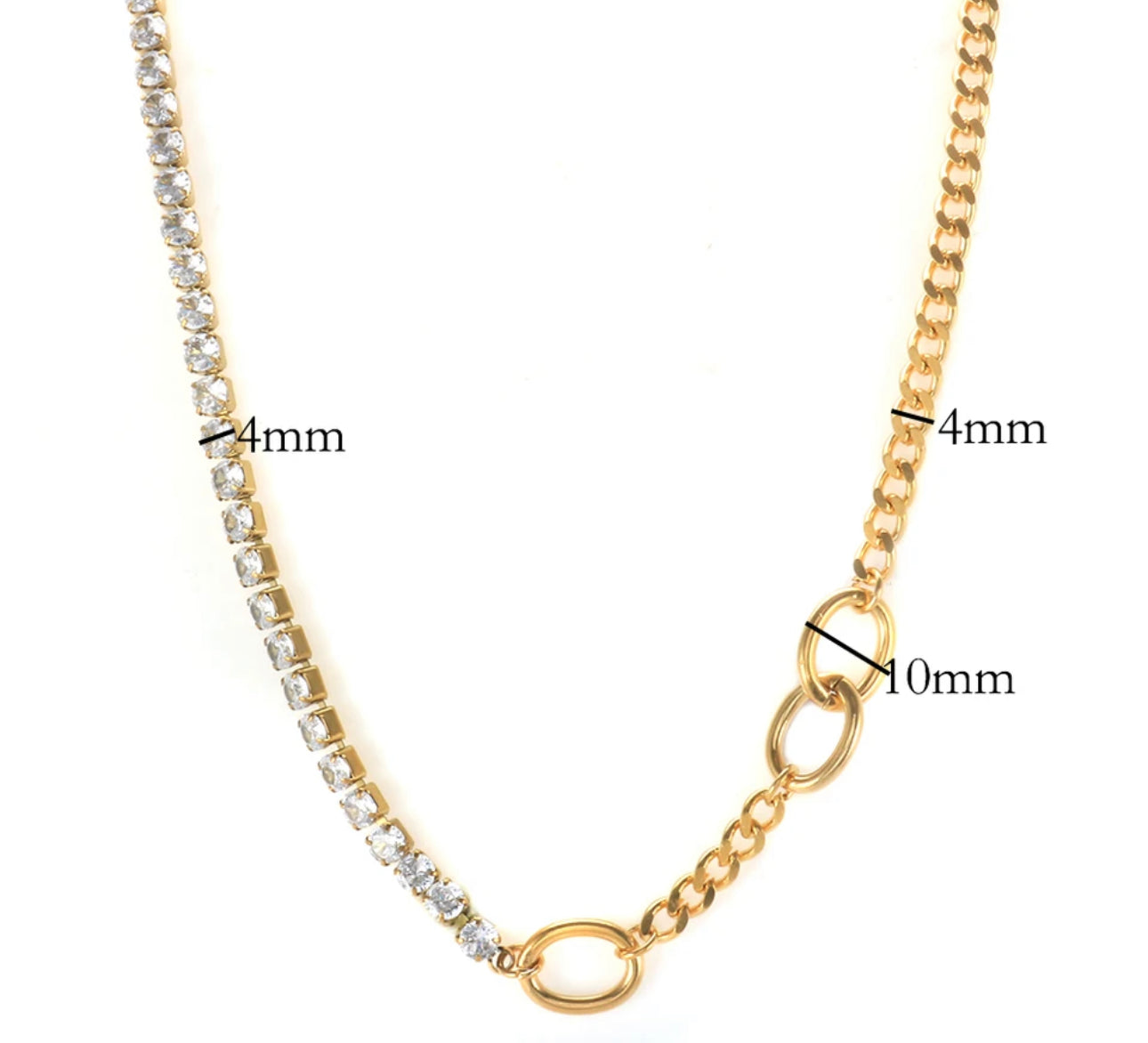 Gold Lumi Luxe Tennis Steel Necklace