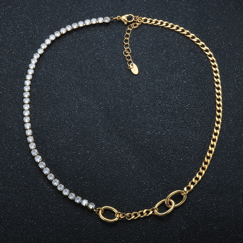 Gold Lumi Luxe Tennis Steel Necklace