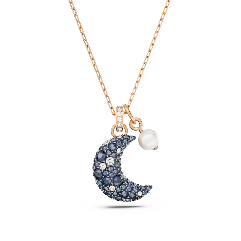 Midnight Eclipse Pearl Crescent Necklace