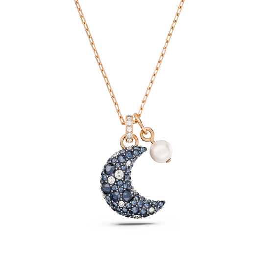 Midnight Eclipse Pearl Crescent Necklace