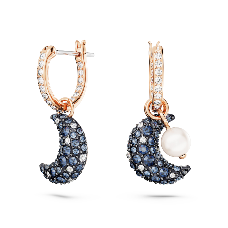 Midnight Eclipse Pearl Crescent Earring