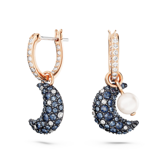 Midnight Eclipse Pearl Crescent Earring