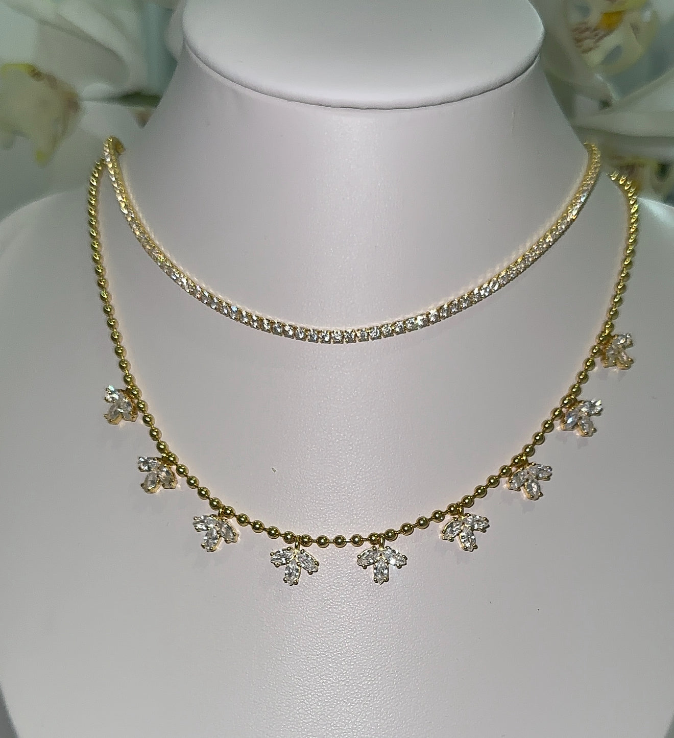 Gold Marcella NSCD Marquise Necklace (925, Vermeil)