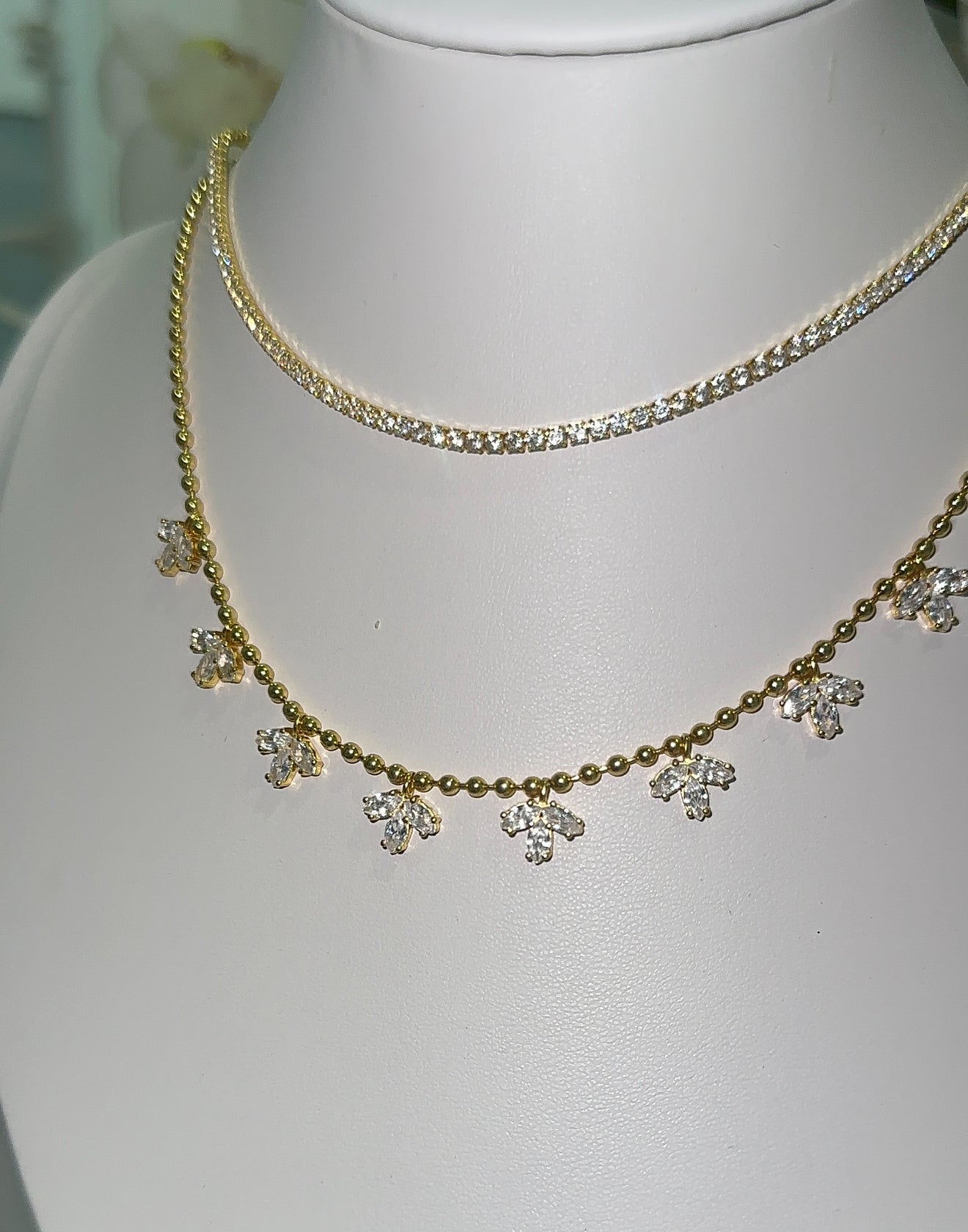 Gold Marcella NSCD Marquise Necklace (925, Vermeil)