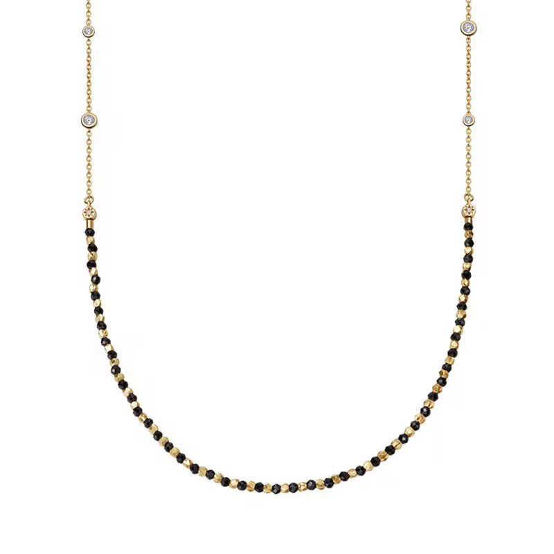 Gold Obsidian Abyss Necklace (925, 18k Vermeil)