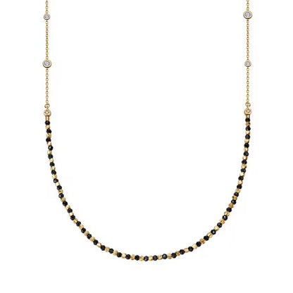 Gold Obsidian Abyss Necklace (925, 18k Vermeil)