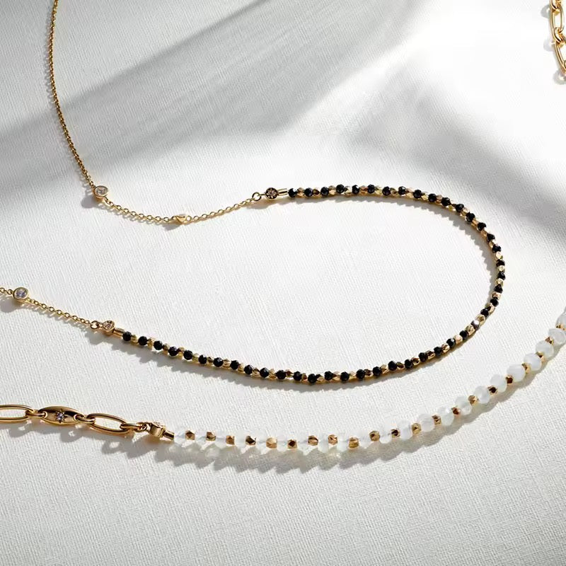 Gold Obsidian Abyss Necklace (925, 18k Vermeil)