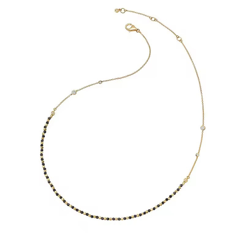 Gold Obsidian Abyss Necklace (925, 18k Vermeil)
