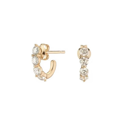 Moissanite Oval Hoop Earring (3mm TCW, Gold, Silver)
