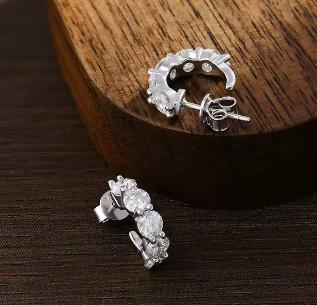 The Must Have Round Fitted Huggie 1/3 TCW Moissanite Earring (925, Vermeil)