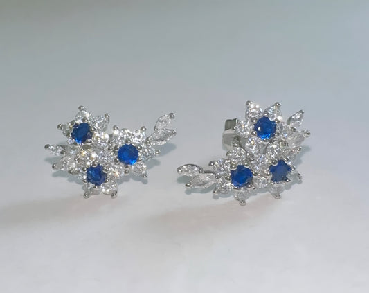 Midnight Marquise Floral Sweeper Earring