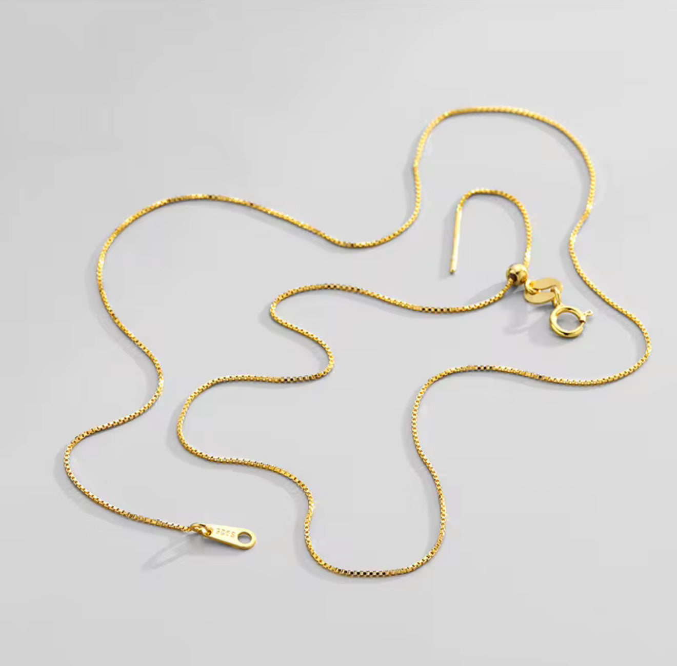 Elite Series Gold Box Charm Necklace (925, 18k Vermeil)