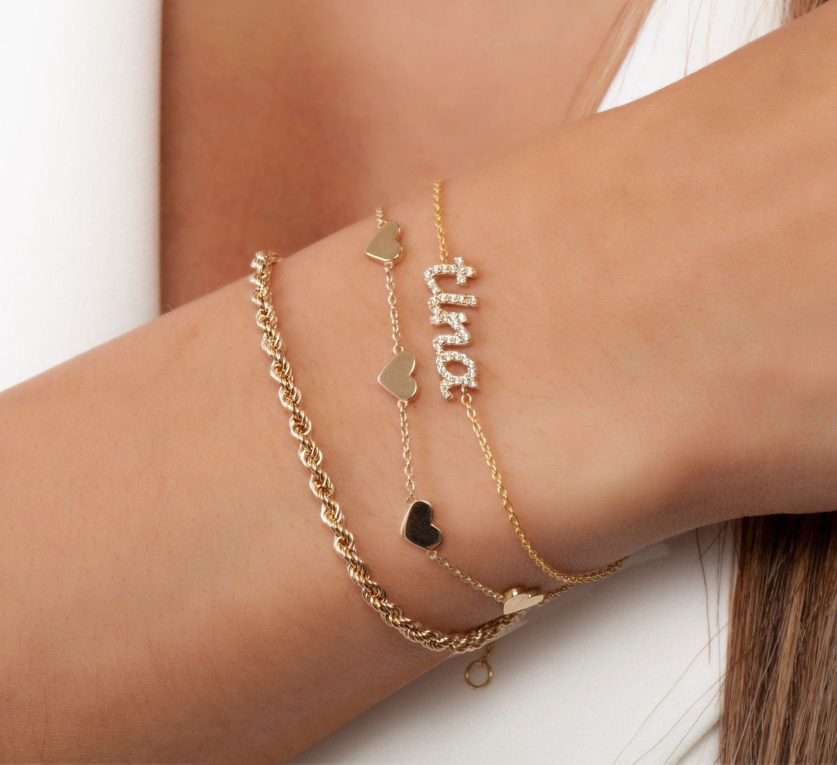 Personalised Cubic NamePlate Bracelet (Silver, Gold, Rose)