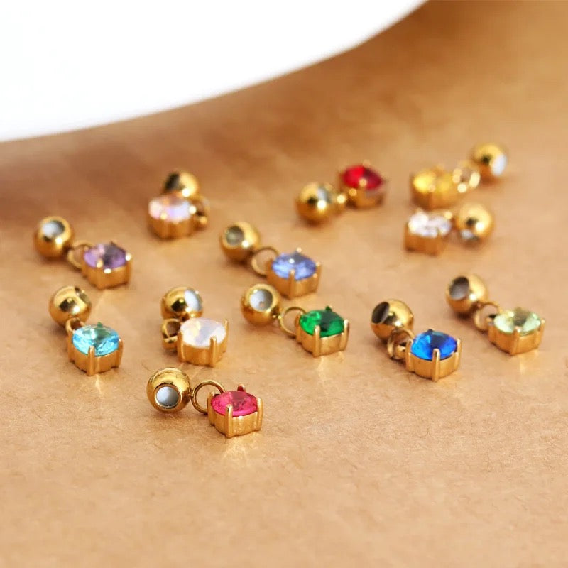 Simplicity Series Gold Birthstone Charm (Stainless Steel)