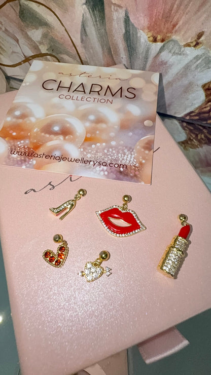 Elite Series Gold Designer NSCD Pave Lipstick Charm (925, 18k Vermeil)