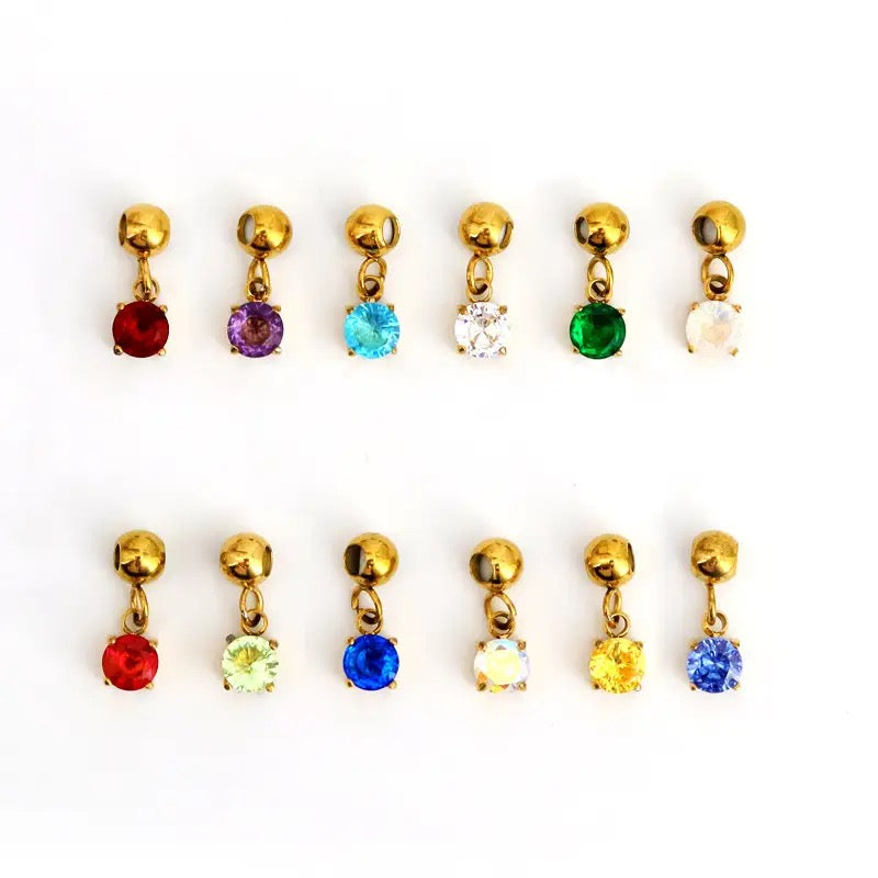 Simplicity Series Gold Birthstone Charm (Stainless Steel)