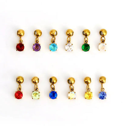 Simplicity Series Gold Birthstone Charm (Stainless Steel)