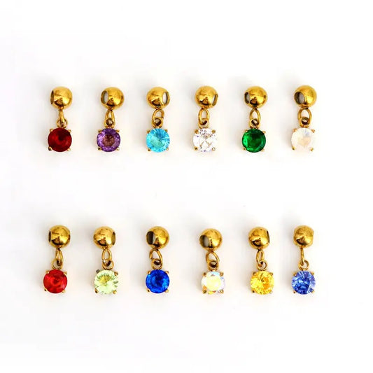 Simplicity Series Gold Birthstone Charm (Stainless Steel)