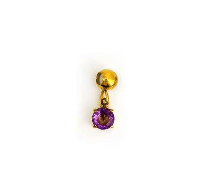 Simplicity Series Gold Birthstone Charm (Stainless Steel)