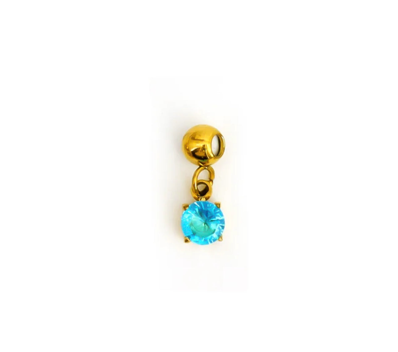Simplicity Series Gold Birthstone Charm (Stainless Steel)