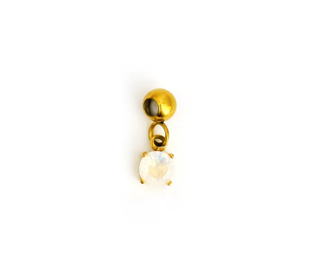 Simplicity Series Gold Birthstone Charm (Stainless Steel)