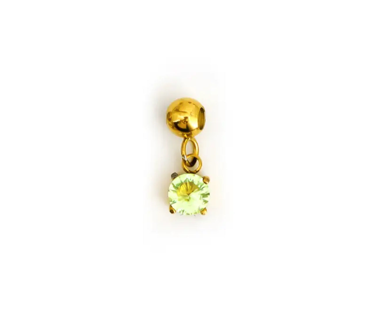 Simplicity Series Gold Birthstone Charm (Stainless Steel)